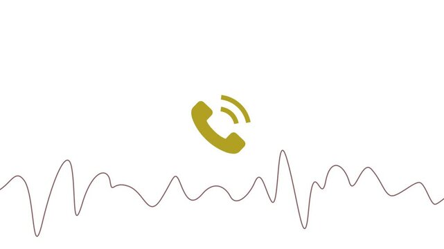 Green call icon with moving call shape and Voice