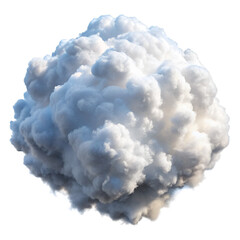 Fluffy White Cumulus Cloud 3D Render on white Background