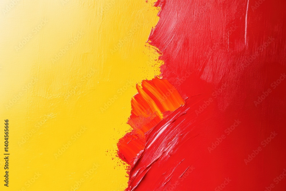 Aufkleber bold abstract expressionism vibrant yellow and red textural paint strokes capturing emotional dynami