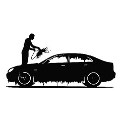 Obraz premium car Wash Silhouette 