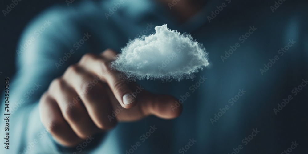 Poster Ethereal Cloud Computing Immersive Digital Transformation with Minimalist AR Interface - Next-Gen Tech Innovation for Millennial Professionals