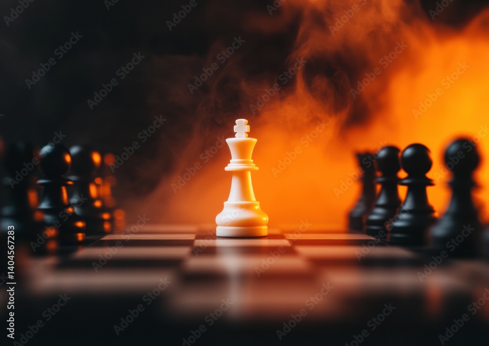 Poster cinematic leadership strategy ai-powered decision making visualized through dramatic chess metaphor 