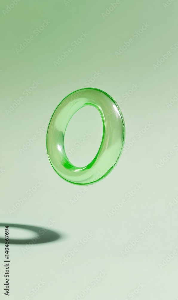 Poster translucent green smart ring minimalist biohacking tech accessory for wellness optimization and futu