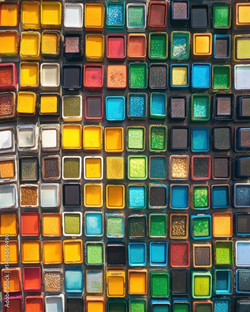 Aufkleber chromatic digital wellness geometric nutrition app ui design mosaic - innovative health tracking vis