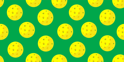 pickleball balls seamless pattern  design on green background vector illustration