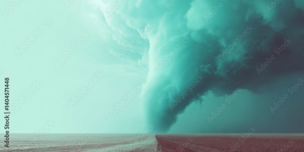 Poster Climate Crisis Visualization Turbulent Atmospheric Vortex Revealing Extreme Weather Dynamics - Immersive Environmental Reporting for Global Resilience Strategies