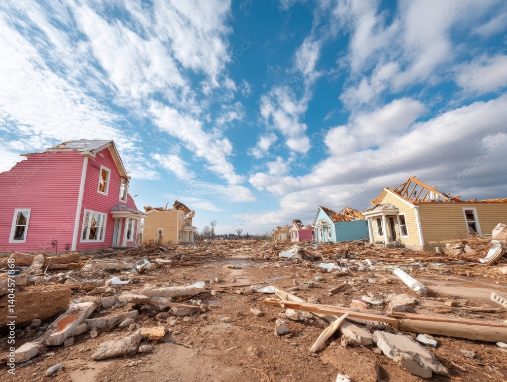 Aufkleber climate resilience visualization tornado devastation reveals urgent need for sustainable housing and