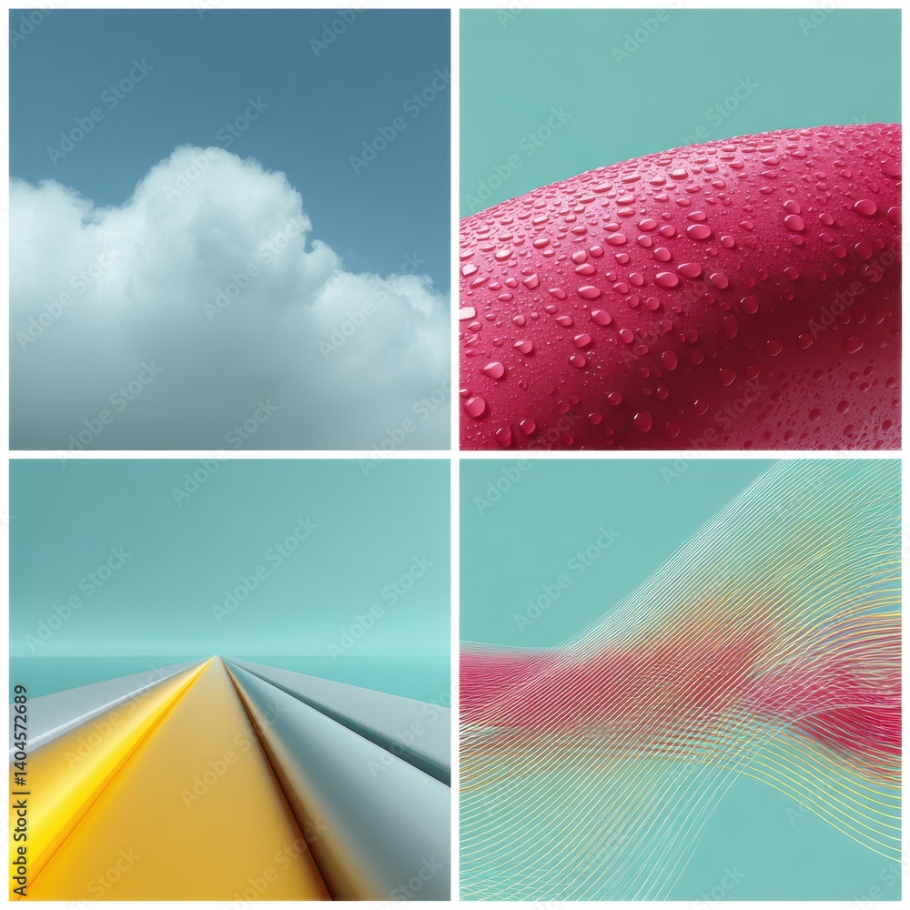 Leinwandbilder minimalist weather evolution dynamic climate visualization with soft geometric transitions, ai-power