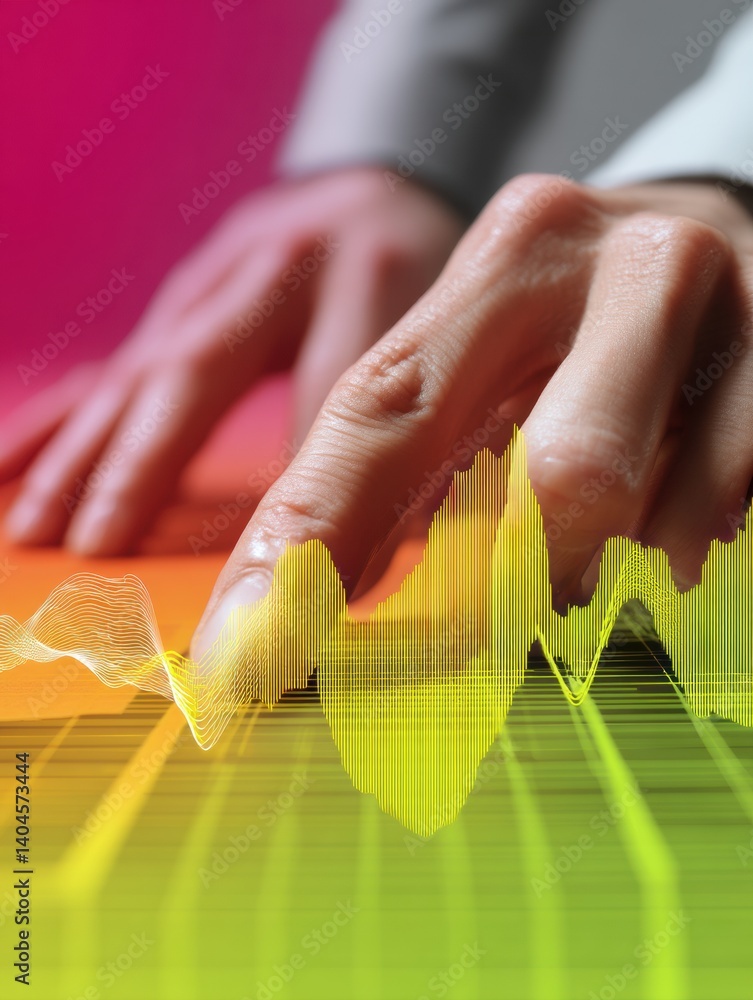 Poster Vibrant Data Visualization Dynamic AI-Powered Analytics with Gradient Color Performance Metrics - Next-Gen Business Intelligence Interaction