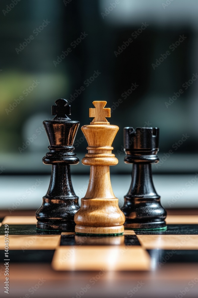 Aufkleber strategic ai-powered business intelligence minimalist chess metaphor for digital competitive advanta
