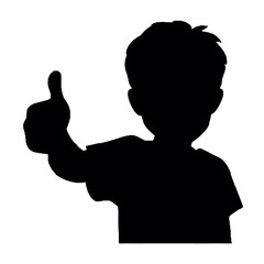 silhouette of a kid with thumb up