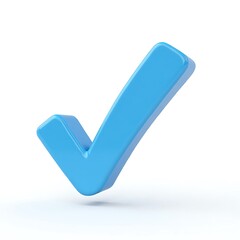 Shiny 3D blue checkmark success symbol