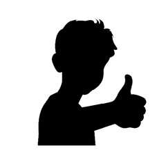 silhouette of a kid with thumb up