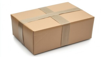 Brown cardboard box, taped shut
