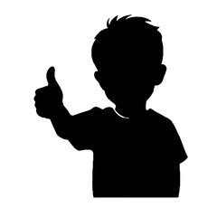silhouette of a kid with thumb up
