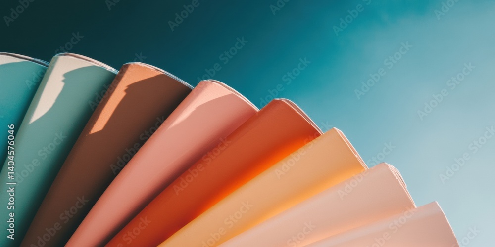 Poster curated color palette minimalist paint swatch gradient showcasing earthy terracotta and oceanic tone