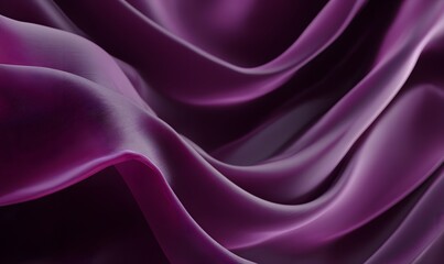 Obraz premium Elegant Purple Silk Fabric Drape Soft Waves Luxurious Texture Rich Deep Color Background Design Textile Material Smooth Flowing Gradient Abstract 