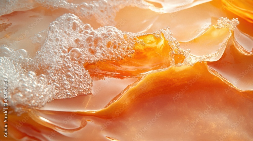Poster Liquid Alchemy Immersive Macro Texture of Dynamic Molten Amber Flows - Cutting-Edge Geological Visualization for Scientific Innovation and Digital Content Creation