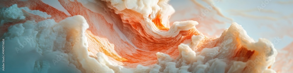 Poster ethereal cloud fusion ai-generated immersive digital art exploring organic fluid dynamics, soft past