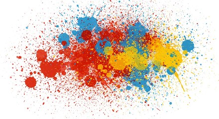 Vibrant Color Splashes Abstract Paint Splatter Background