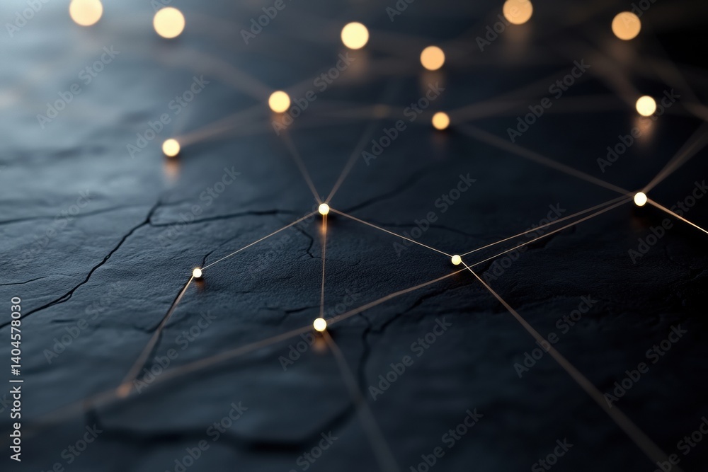Poster Quantum Blockchain Connectivity Illuminated Digital Network Visualization for Cybersecurity Innovation, Next-Gen Financial Technology Breakthrough