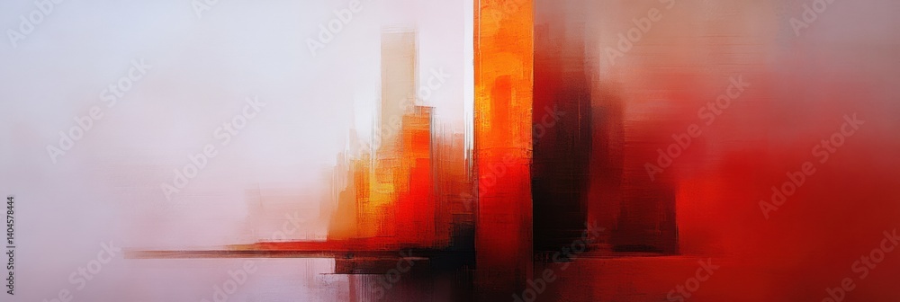 Poster urban heat island immersive digital art exploring climate visualization through abstract architectur