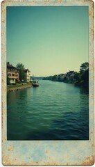 Faded polaroid photo, edges taped, nostalgic feel, texture, antique, snapshot