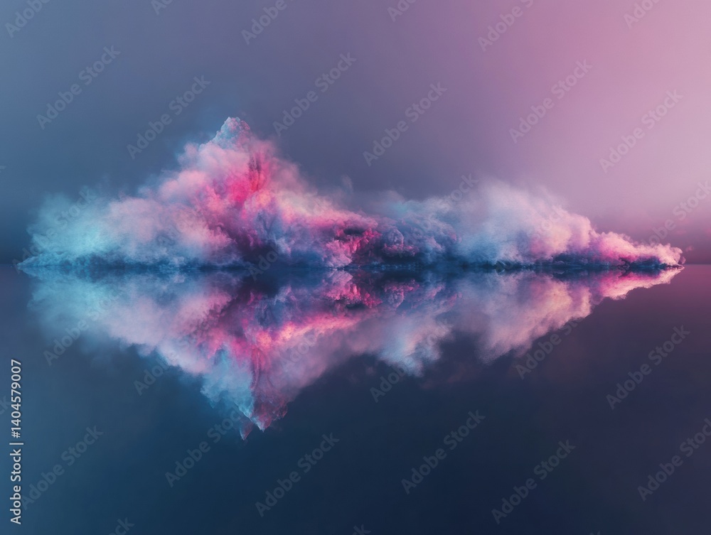 Aufkleber Ethereal Digital Dreamscape Prismatic Cloud Explosion with Chromatic Reflection - Immersive Visual Art for Tech Innovation, Creative Marketing and Emotional Storytelling