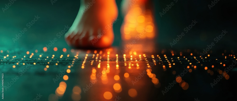 Poster Neurotech Wellness Journey Immersive Biomechanical Footprint Visualization - Cutting-Edge Human Performance Mapping for Digital Health Optimization