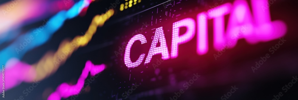 Leinwandbilder neon fintech evolution dynamic digital capital dashboard showcasing next-gen investment analytics wi
