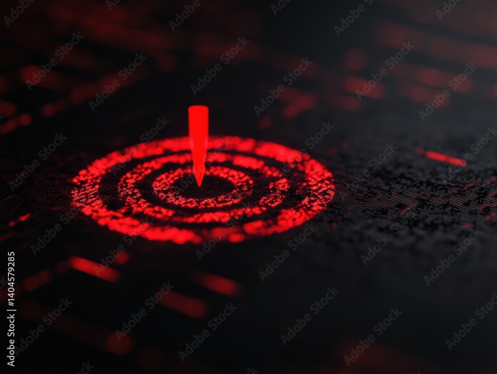 Poster Precision Targeting Futuristic Digital Bullseye Visualization - Next-Gen Marketing Strategy and AI-Powered Performance Metrics Breakthrough