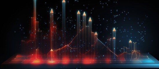 Fototapeta premium Futuristic business investment graph stock market digital analysis