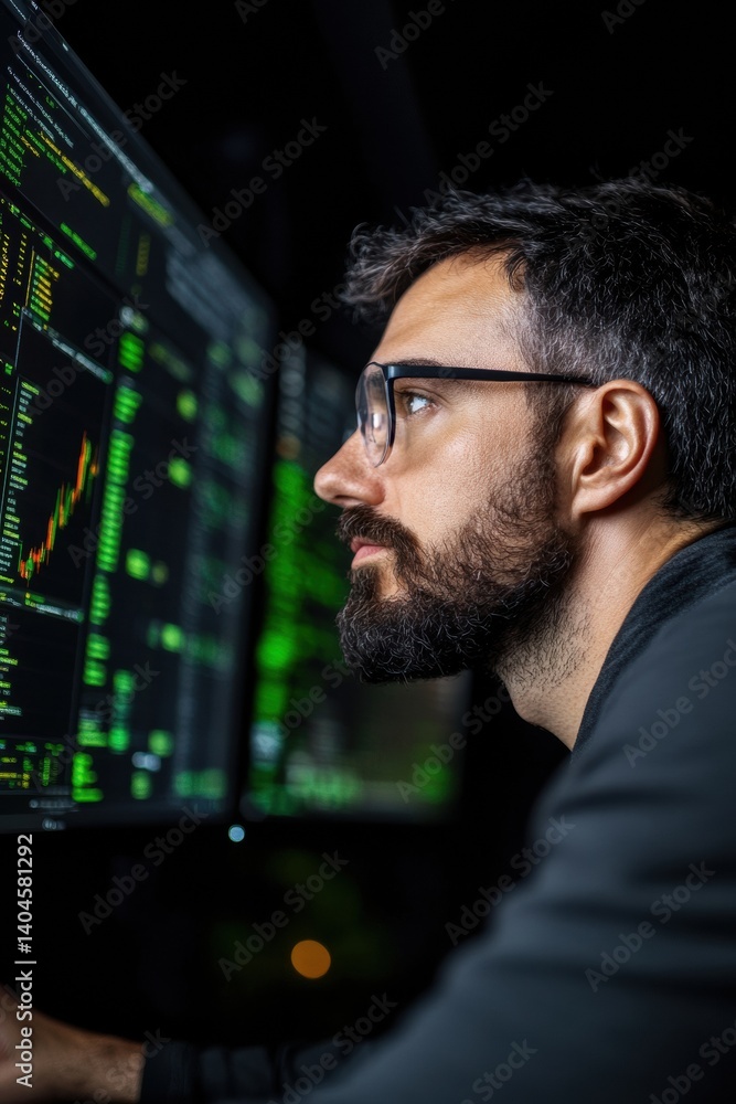 Poster Cybersecurity Edge Next-Gen Digital Sentinel Analyzing Global Network Threats in Immersive AI-Enhanced Command Center - Cutting-Edge Technological Vigilance for Enterprise Risk Management