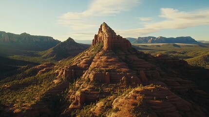 Majestic red rock mountain landscape scenic arizona nature view sky wild rocks peaks hills trees