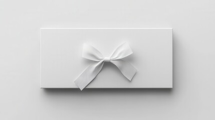 White gift box with ribbon