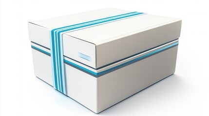 White gift box with teal ribbon