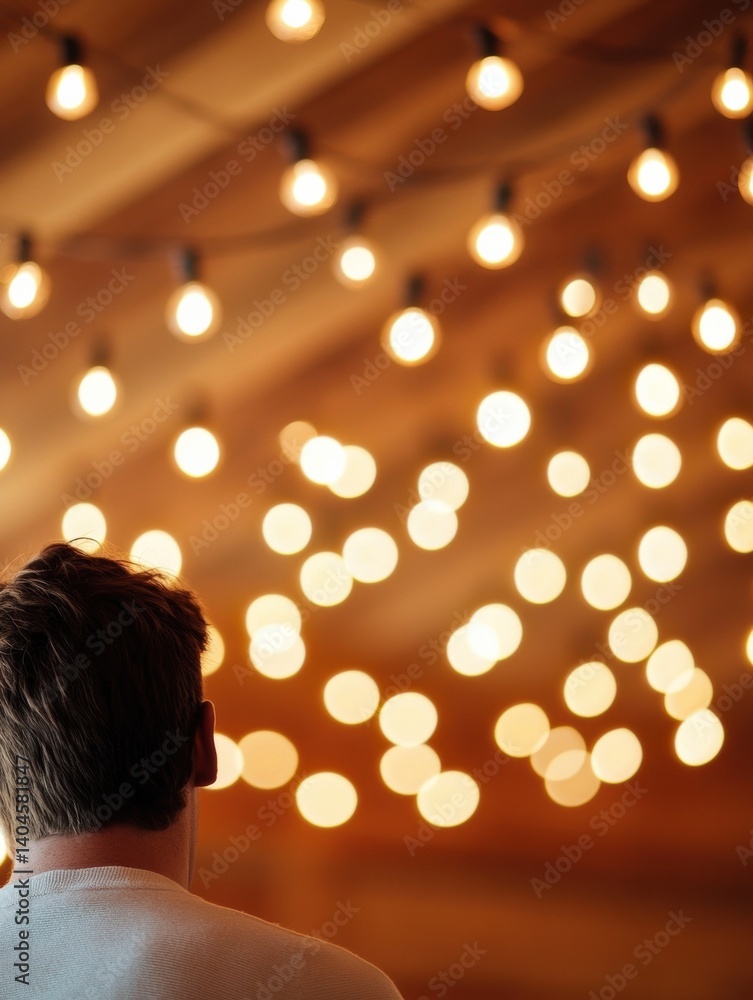 Poster immersive atmospheric lighting soft bokeh illumination capturing contemplative moment in contemporar