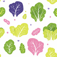 Lettuce pattern.Exquisite vector vegetable patterns. 