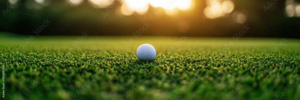Aufkleber Immersive Golf Tech Visualization High-Fidelity Virtual Simulation with Precision Ball Placement on Advanced Synthetic Turf - Next-Gen Leisure Experience