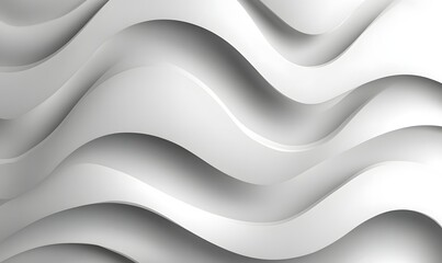 Abstract White Wave Background Modern Elegant Design Soft Grey Curves Smooth Flowing Lines Subtle Texture Minimalist Wallpaper Graphic Art Digital    