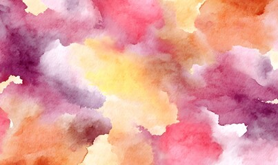 Abstract Watercolor Background Soft Pink Purple Orange Yellow Hues Artistic Design Elegant Texture Wedding Invitation Card Design Template Paint      