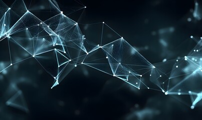 Abstract Digital Network Connection Lines Elegant Geometric Structure Futuristic Technology Background Modern Design Dark Blue Teal Color Scheme      