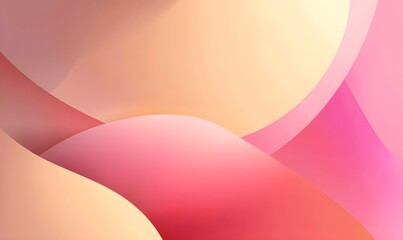 Abstract Pink and Peach Gradient Background Soft Pastel Color Waves Smooth Fluid Shapes Modern Design Elegant Minimalist Style Subtle Texture Digital 