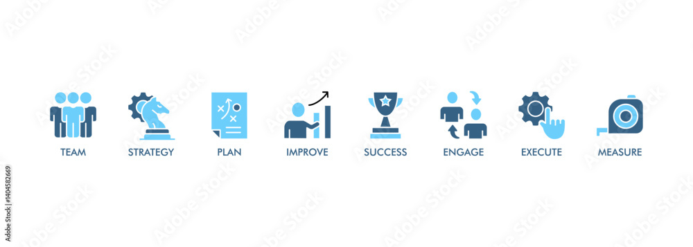 Poster change management banner web icon vector illustration for business transformation and organizational