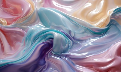 Abstract Pastel Swirls Liquid Paint Texture Background Design Elegant Smooth Flowing Vibrant Colors Artistic Fluid Modern Wallpaper Image Style Trend 