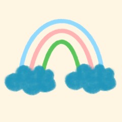 rainbow and clouds vector illustration 