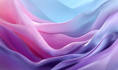 Abstract Purple Pink Blue Silk Fabric Texture Background Soft Pastel Draped Elegant Flowing Waves Delicate Smooth Gradient Swirls Gentle Romantic     