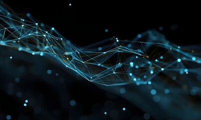 Abstract Blue and Gold Network Digital Art Modern Technology Background Futuristic Connectivity Elegant Design Innovation Graphic Resource            