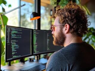 Hybrid Workspace Revolution Minimalist Home Office Tech with Biophilic Design - Ergonomic Coding Environment for Next-Gen Developer Productivity and Creative Flow