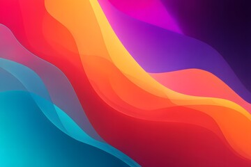 Abstract Colorful Waves Vibrant Gradient Background Design Modern Digital Art Smooth Fluid Shapes Trendy Summer Wallpaper Bright Hues Artistic        